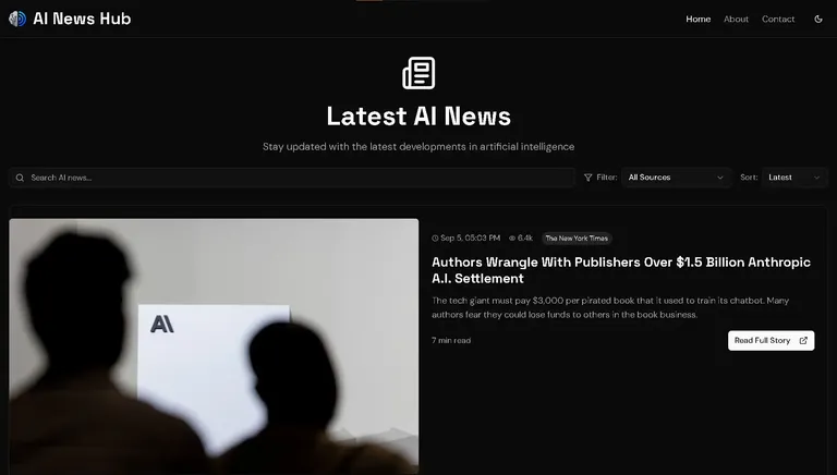 AI News Hub Website